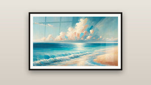 Framed painting on a wall: Infinite Calm