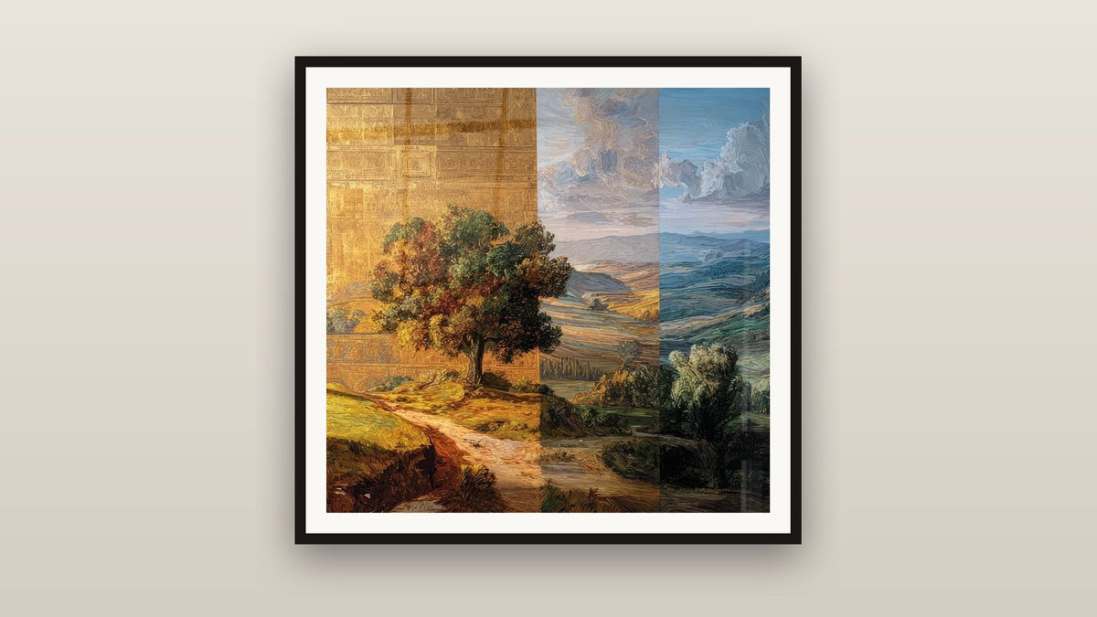 Gerahmtes Gemälde an einer Wand