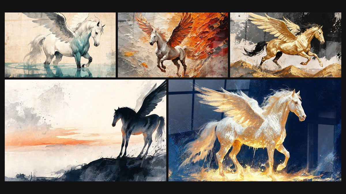 Mosaic of five paintings