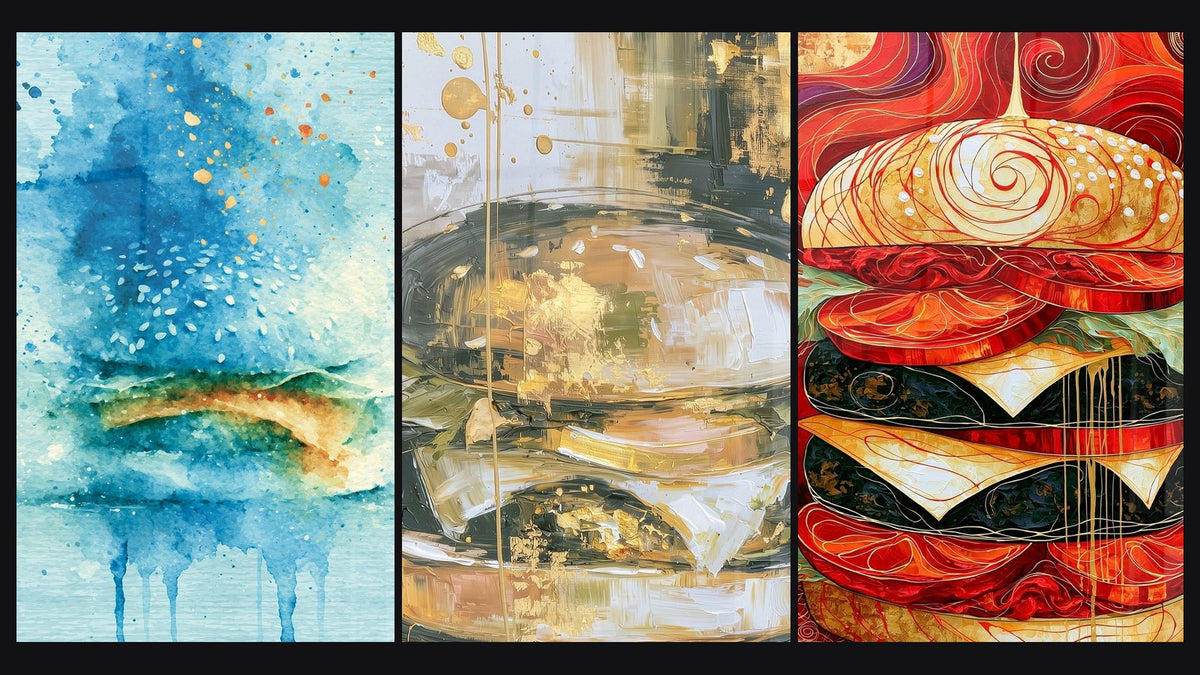 Mosaic of three paintings