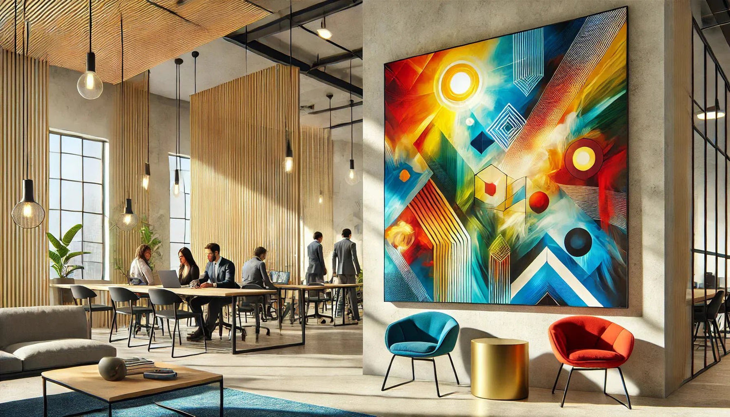 Quels critères pour choisir un tableau abstrait coloré adapté à un espace coworking inspirant ?