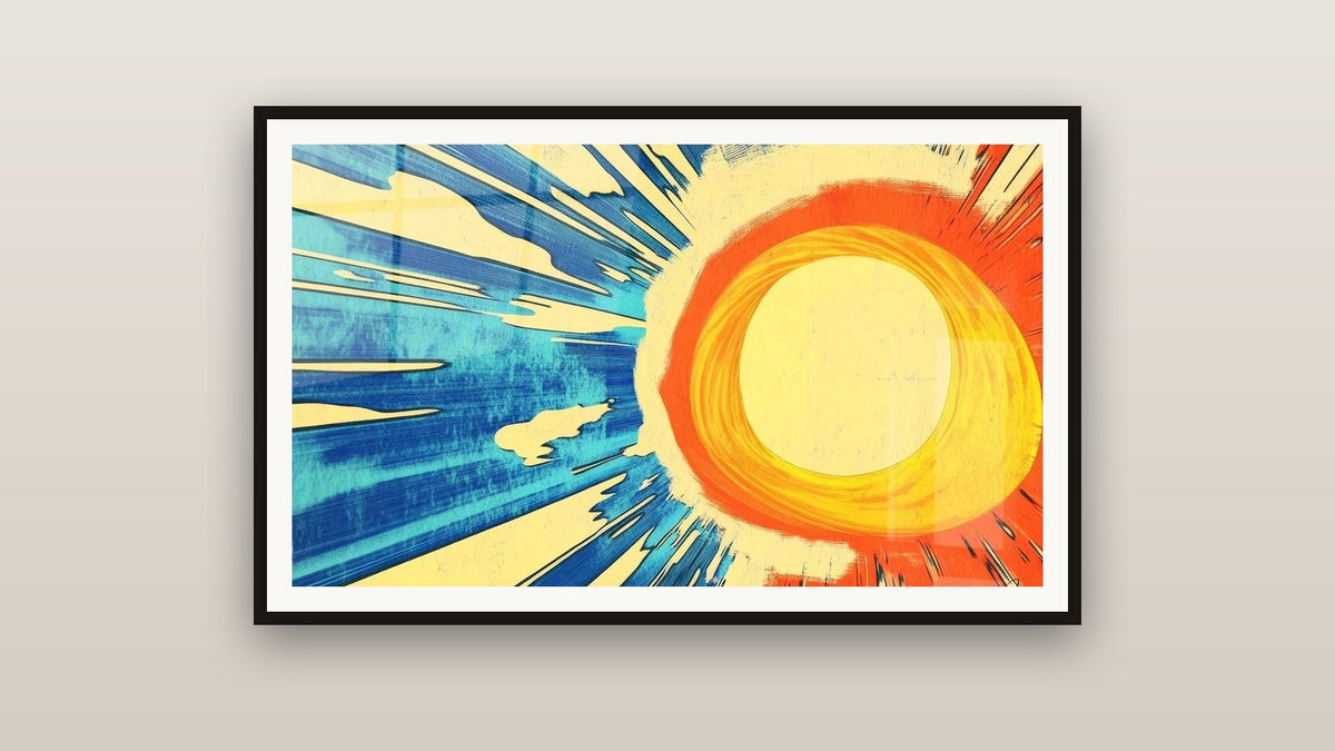 Cuadro enmarcado en una pared: Sol radiante