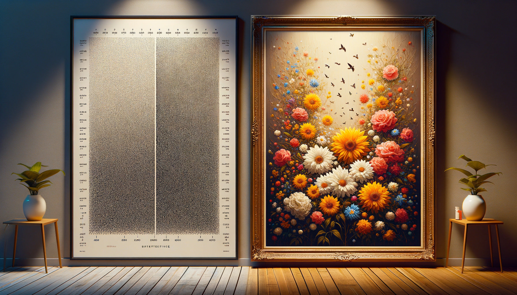 Comparaison entre reproduction imprimée et peinture originale authentique avec texture visible