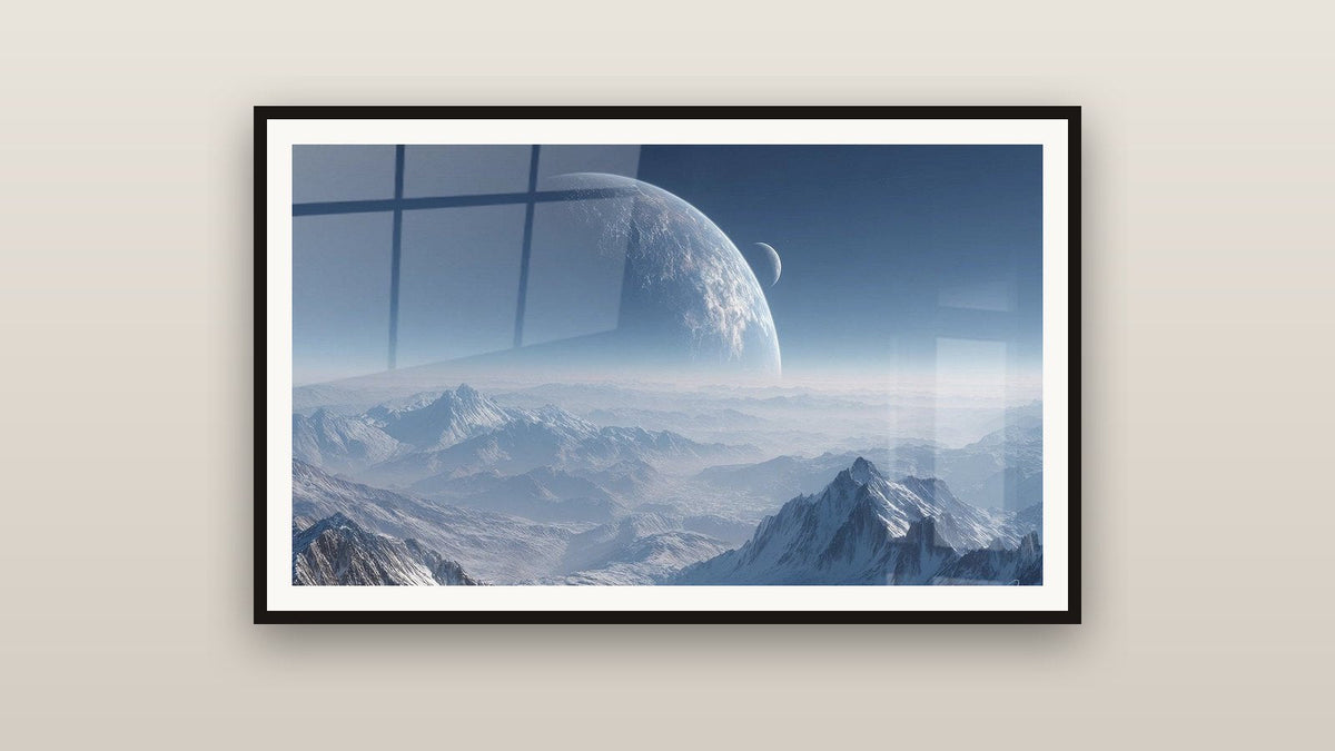 Cuadro enmarcado en una pared: Planeta extraterrestre