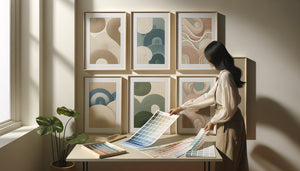 Sélection professionnelle de tableaux aux teintes apaisantes et compositions équilibrées pour espaces de santé