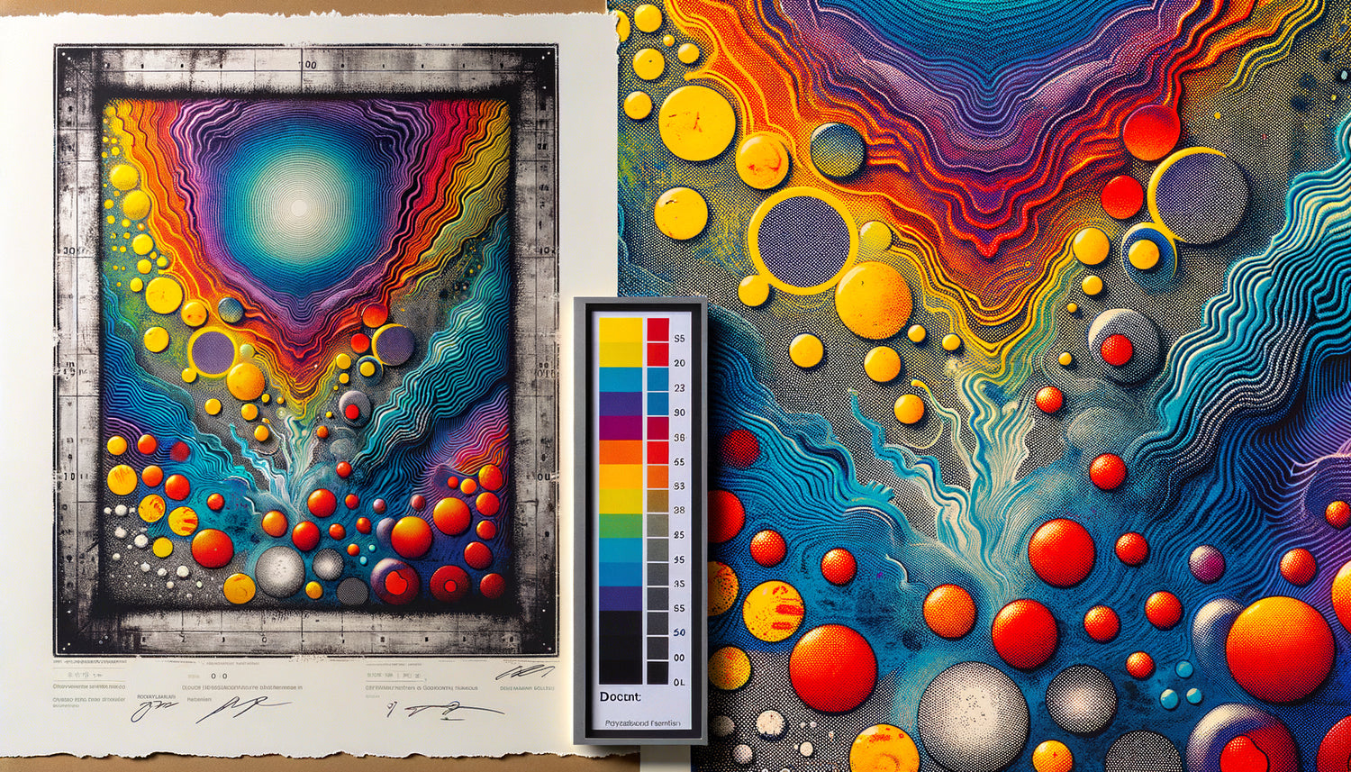 Comparaison rapprochée entre sérigraphie originale Andy Warhol et reproduction digitale montrant texture et authenticité Pop Art
