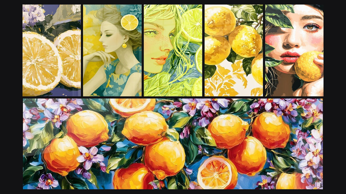 Mosaic of six paintings