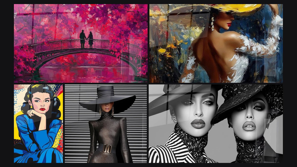 Mosaico de cinco cuadros, entre ellos Moda Parisina, Estilo Parisino y Belleza Parisina