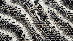 Peinture abstraite géométrique de Zdeněk Sýkora générée par algorithme informatique, lignes noires organiques sur fond blanc, années 1960