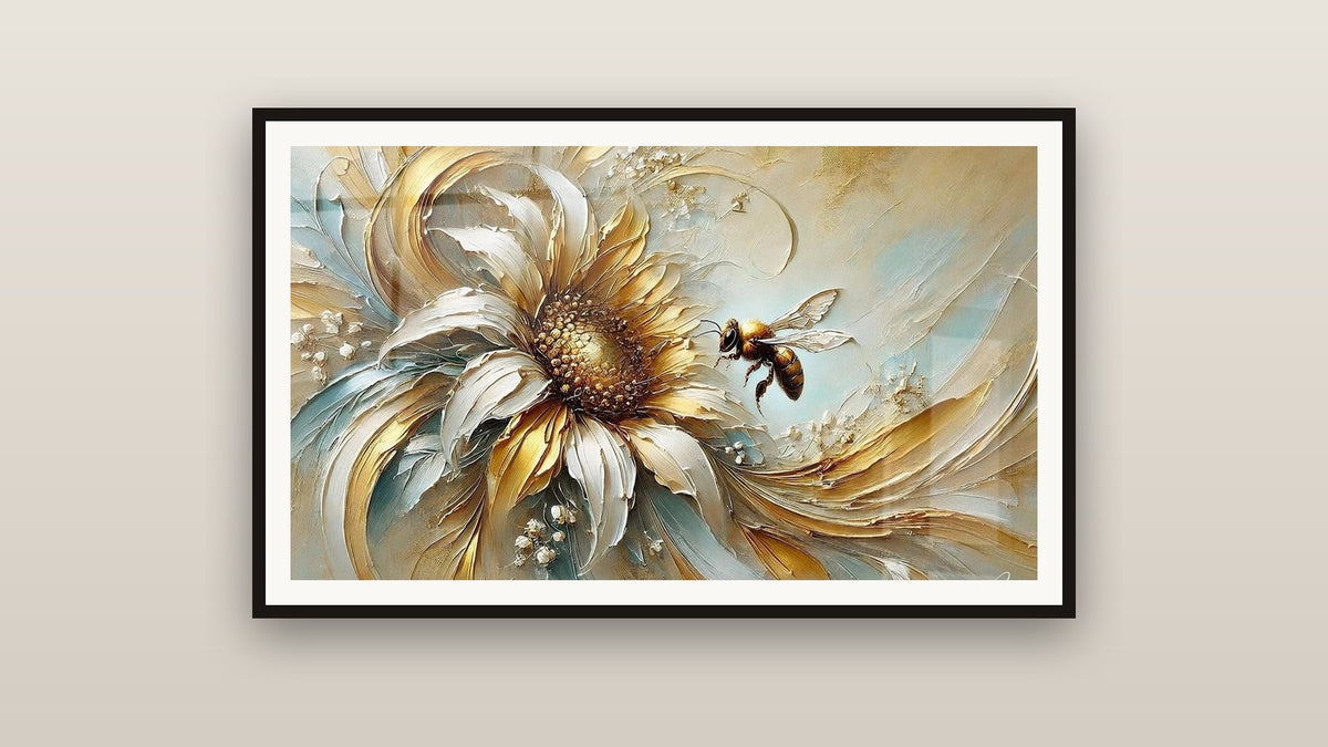 Framed painting on a wall: Flower Magic