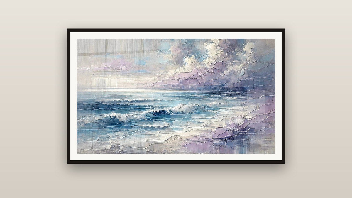 Tableau encadré sur un mur : Vagues de Lavande