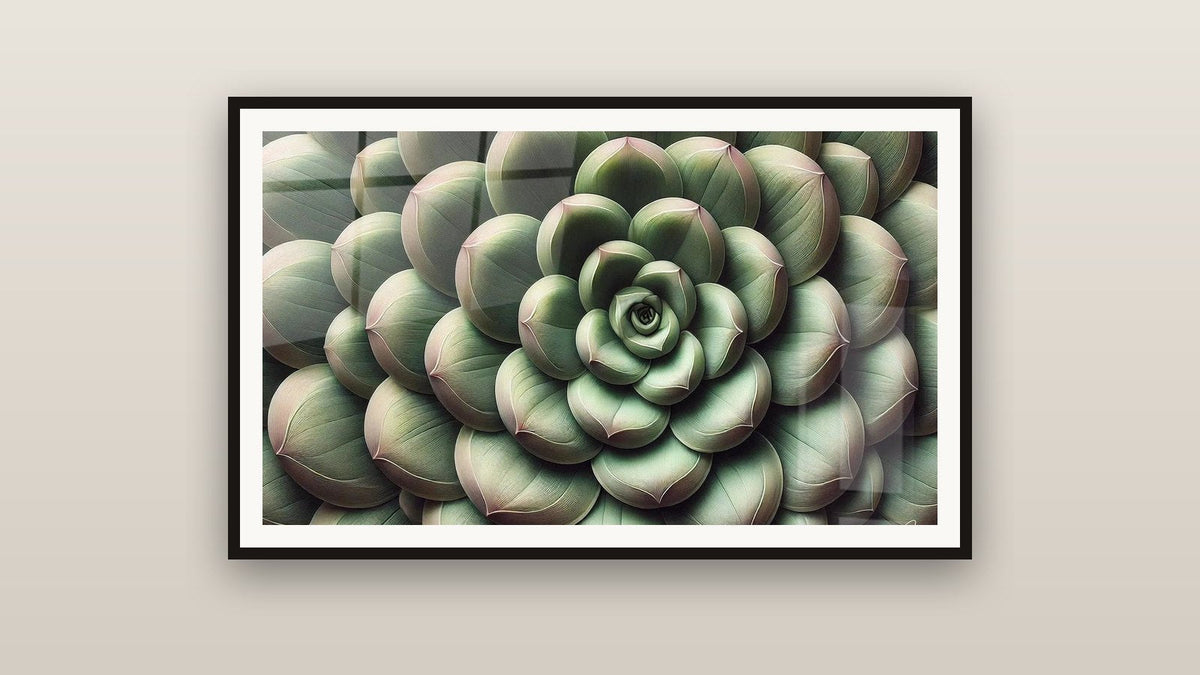 Quadro incorniciato su una parete: Geometria del Verde
