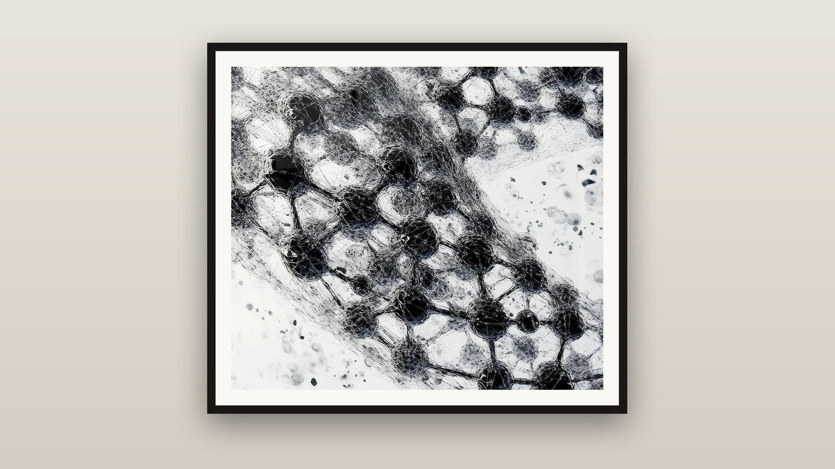Tableau encadré sur un mur : Structure moléculaire ADN