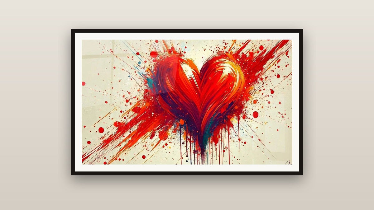 Tableau encadré sur un mur : Battements