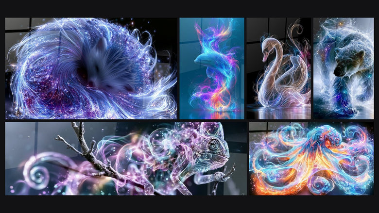 Cuadro de animales espectrales azul glacial para oficina | Walensky