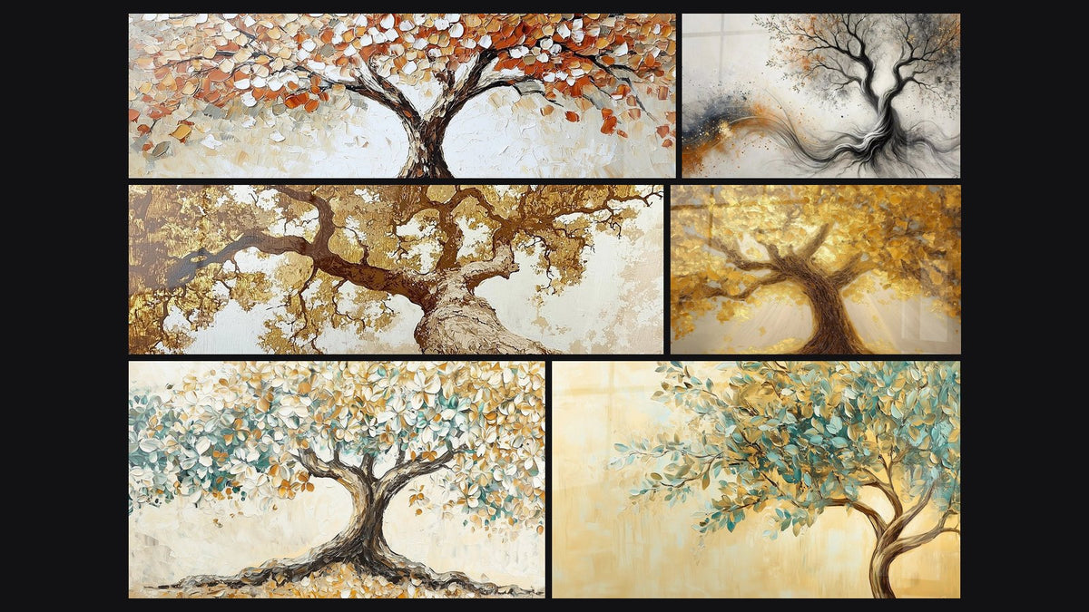 Mosaïque de six tableaux, dont L'Esprit de la Nature