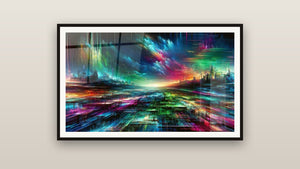 Framed painting on a wall: Urban Consciousness Mirage