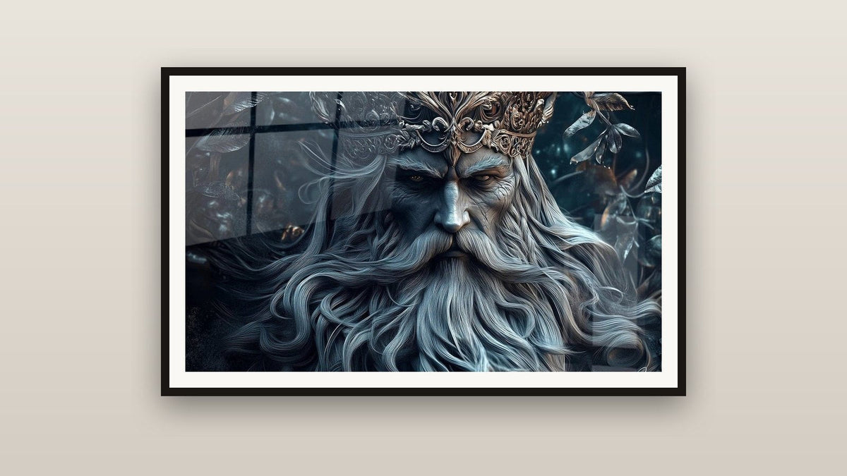 Gerahmtes Gemälde an einer Wand: Odin Nr. 1