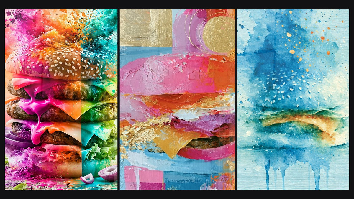 Mosaic of three paintings