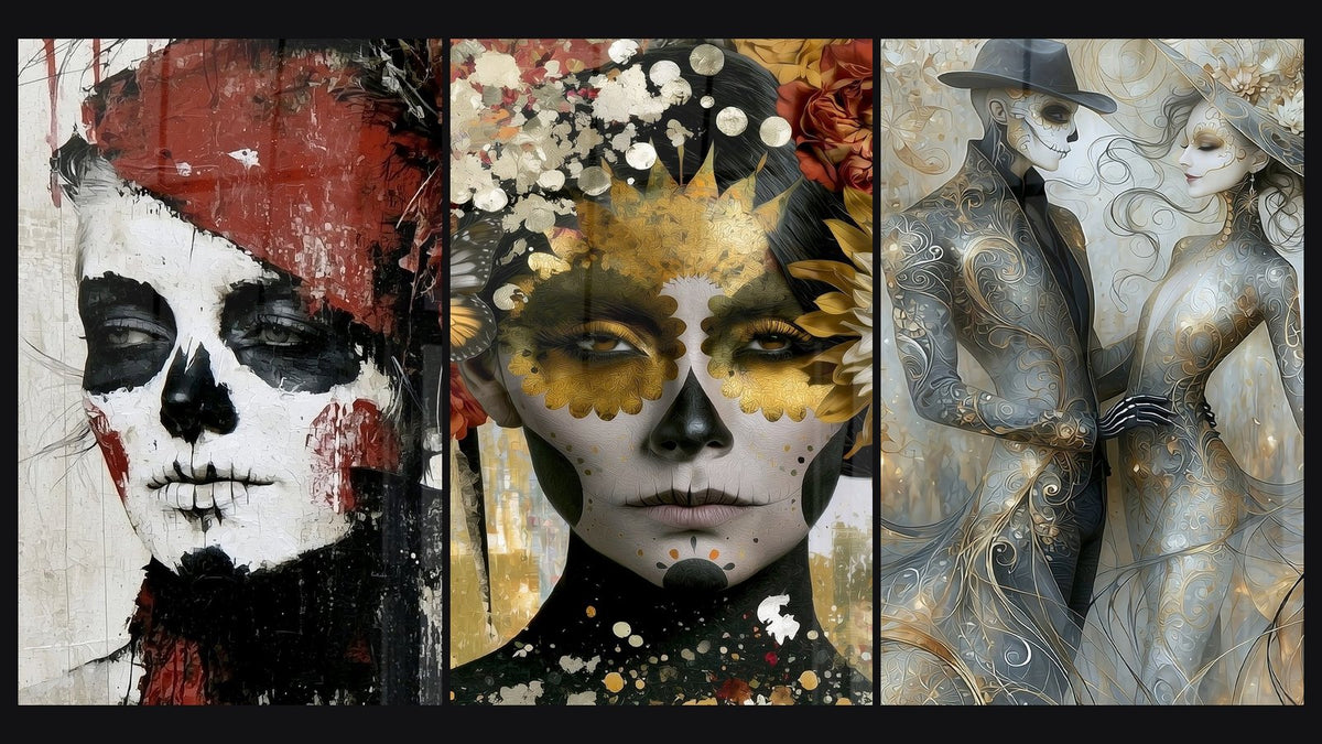 Mosaïque de trois tableaux
