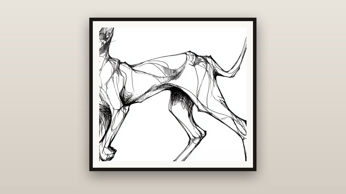 Tableau encadré sur un mur : Chat Serengeti Esquisse