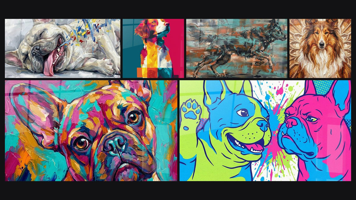 Mosaic of six paintings