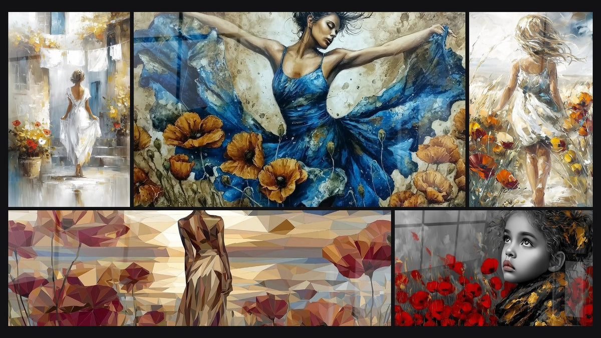 Mosaic of five paintings