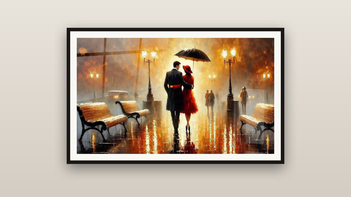 Framed painting on a wall