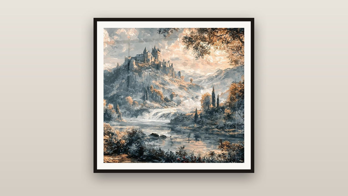 Tableau encadré sur un mur : Château Crépuscule Maudit