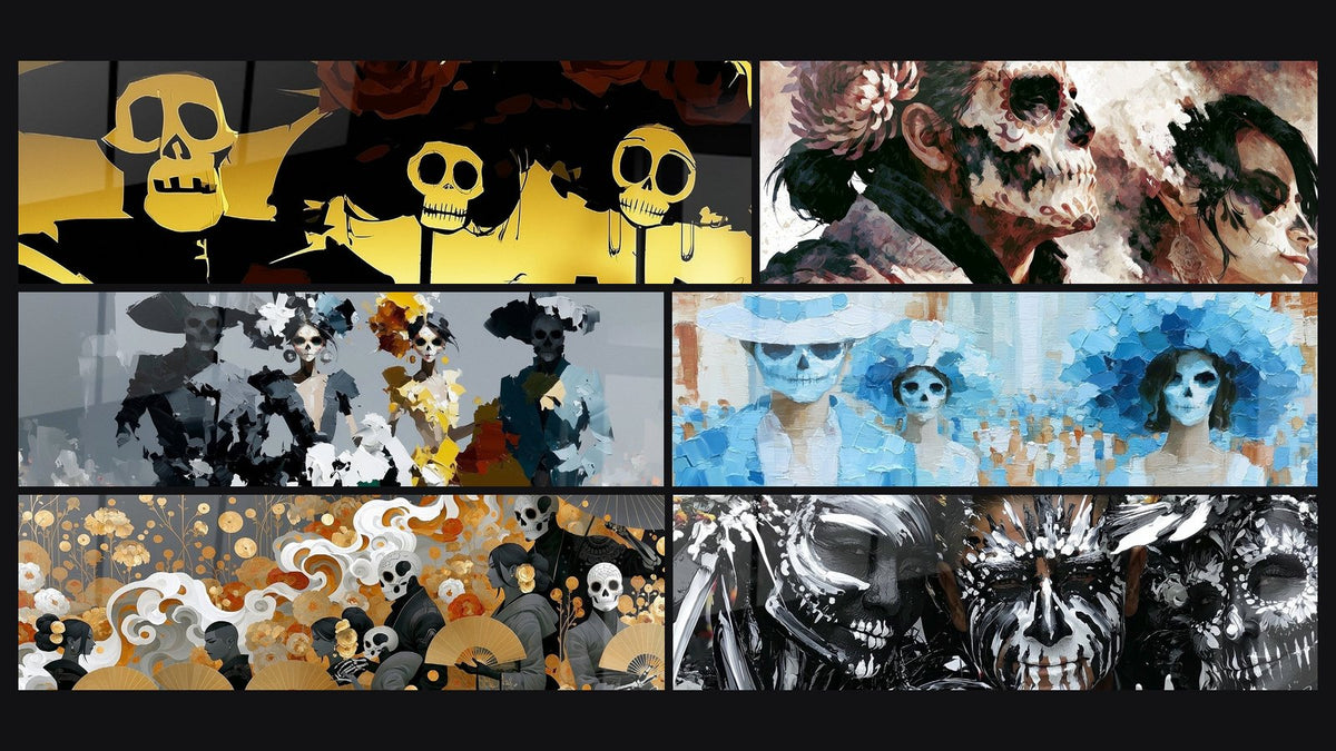 Mosaïque de six tableaux