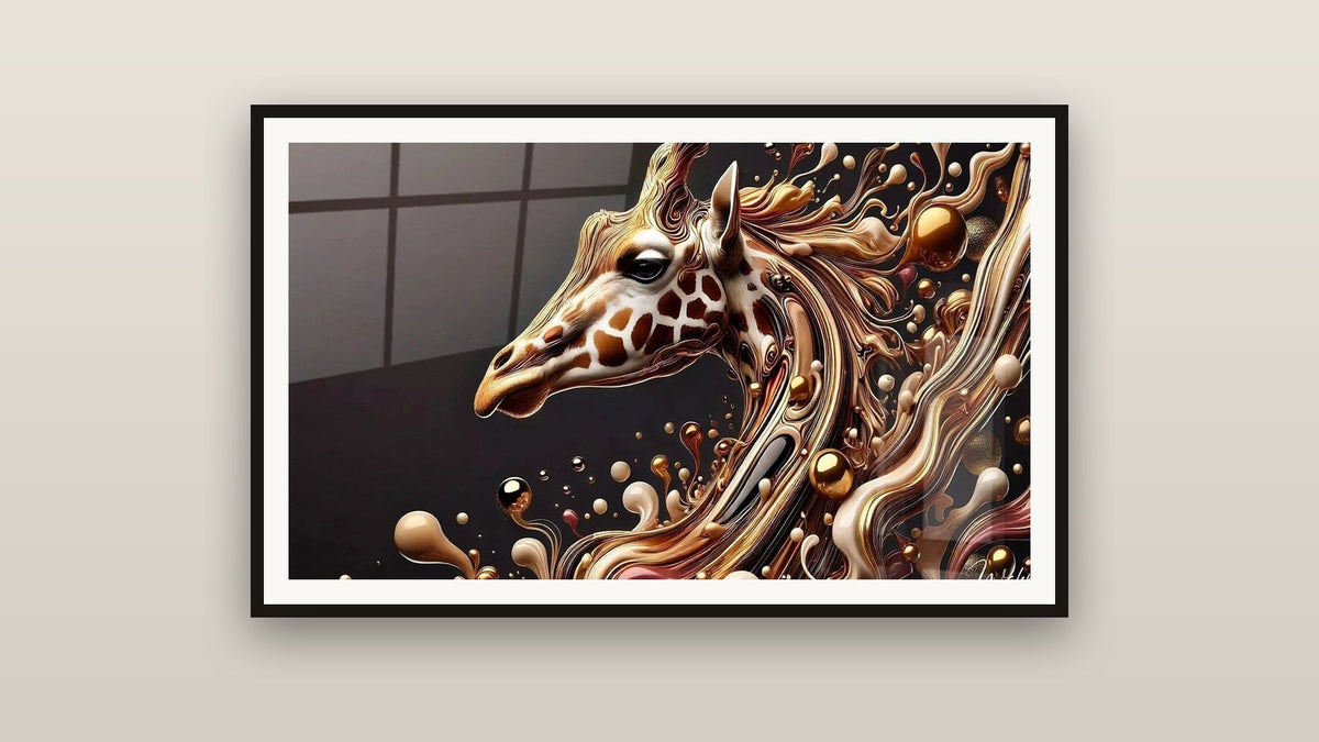 Ingelijst schilderij aan een muur: Gouden Lijn