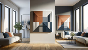 Comparaison tableau encadré et toile sur châssis dans intérieur contemporain professionnel