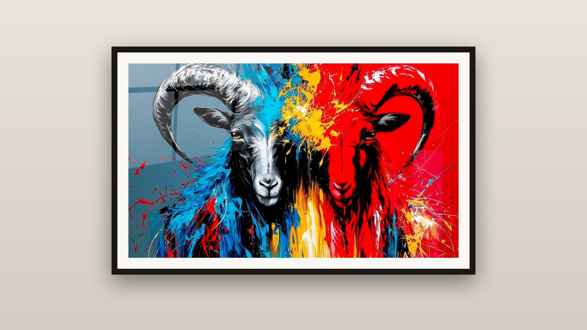 Framed painting on a wall