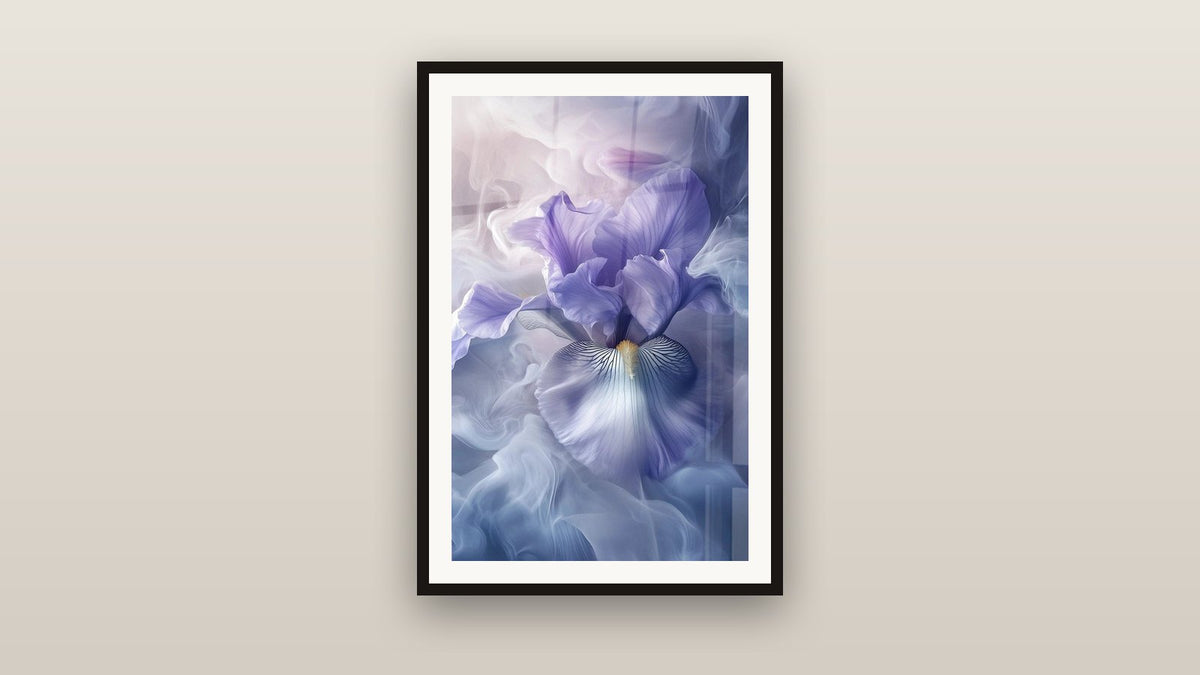 Tableau encadré sur un mur : Iris N°2