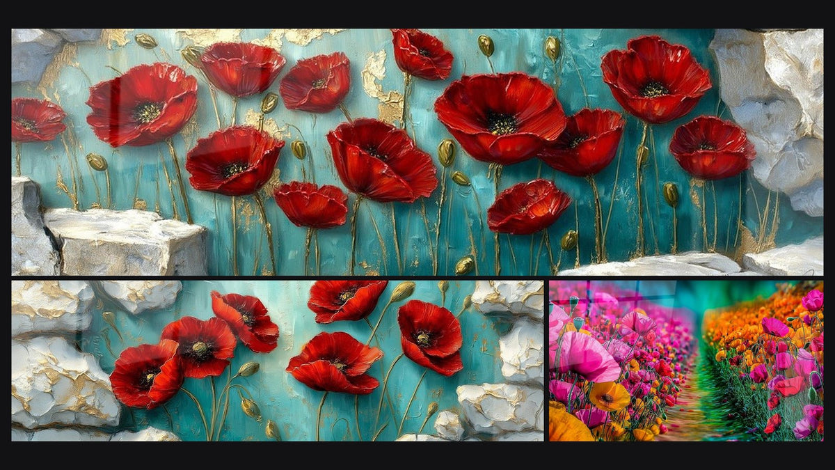 Mosaïque de trois tableaux