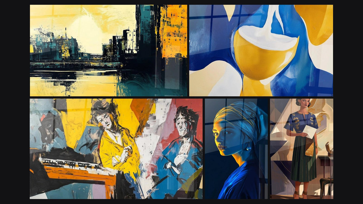 Mosaïque de cinq tableaux