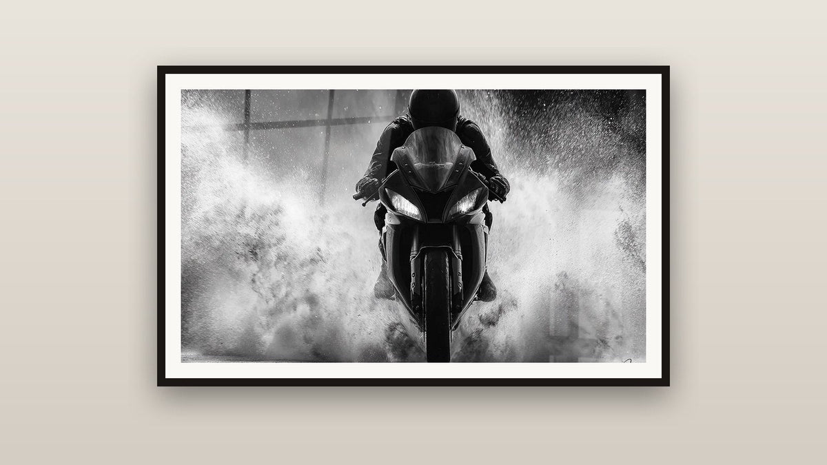 Tableau encadré sur un mur : Moto sport