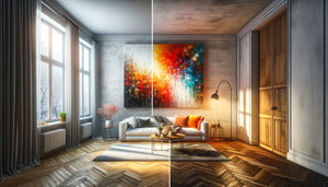 Transformation d'un appartement impersonnel en chez-soi chaleureux grâce à un tableau mural comme point focal