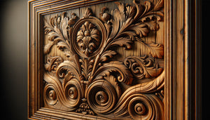 Gros plan d'un tableau mural vintage en bois massif avec patine naturelle et texture authentique