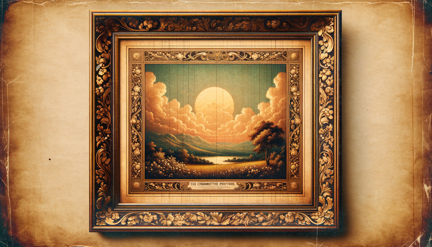 Reproduction vintage chromolithographique sur carton des années 1940, démocratisation de l'art domestique populaire