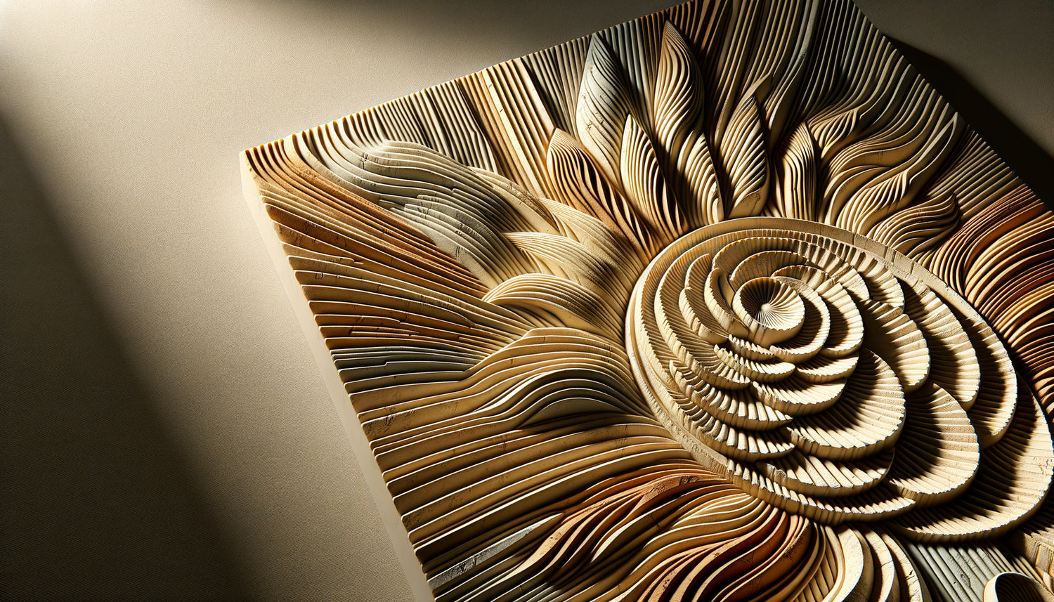 Tableau mural vintage en relief texturé années 1960-70 avec jeu d'ombres et lumière sculptural