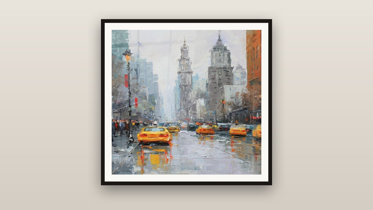 Framed painting on a wall