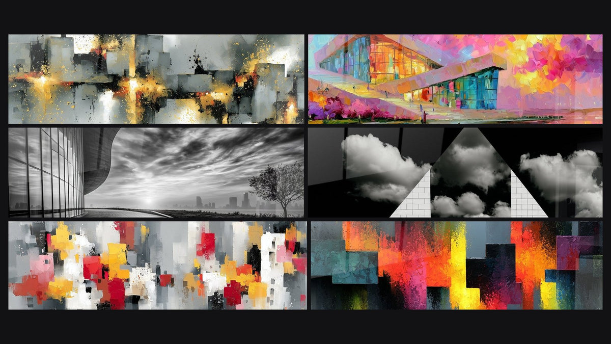 Mosaic of six paintings