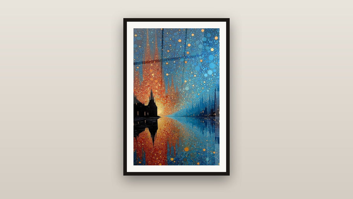 Tableau encadré sur un mur : Cathédrale Éternité Pointillée