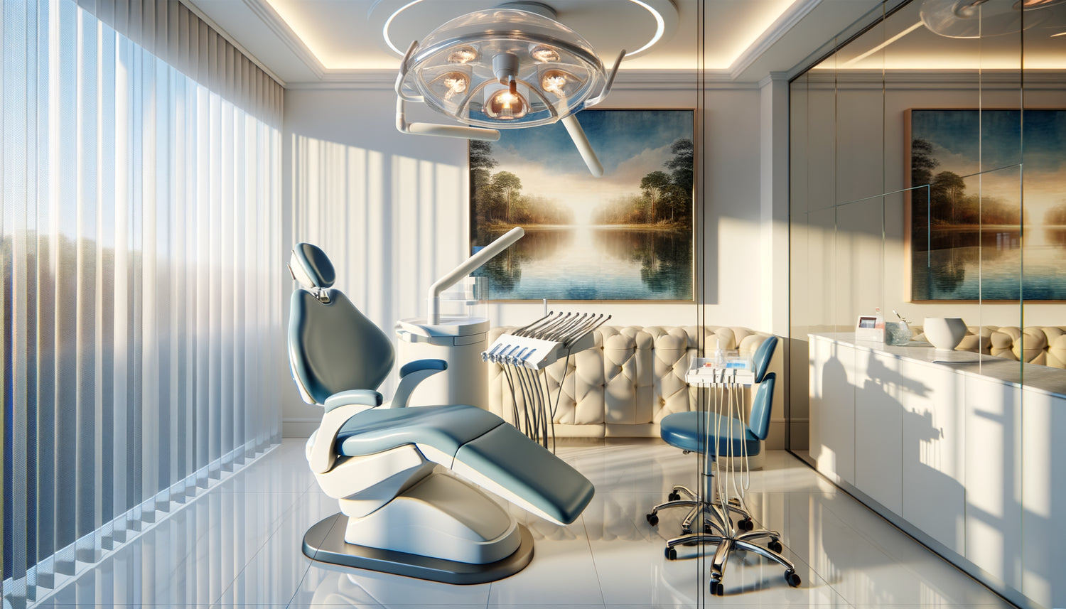 Tableau protégé par vitre hermétique transparente dans cabinet dentaire moderne aux normes d'hygiène strictes