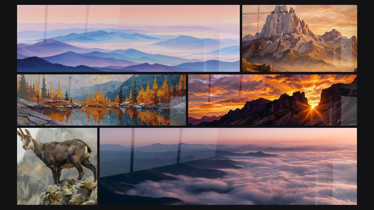 Mosaïque de six tableaux, dont Montagnes Pyrénées, Paysage Montagneux et Montagne Pyrénéenne