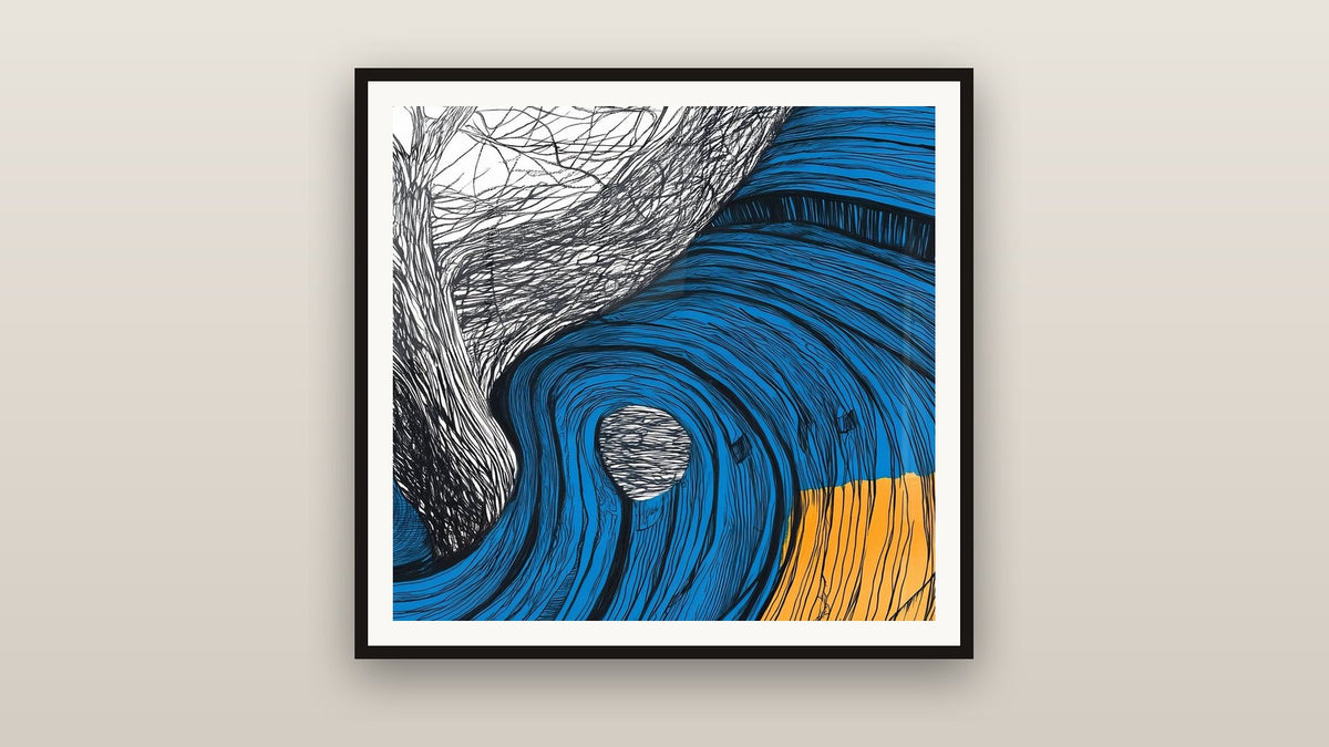 Framed painting on a wall