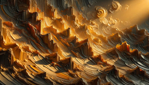 Gros plan macro d'un tableau en relief texturé captant la lumière de restaurant par réflexion diffuse