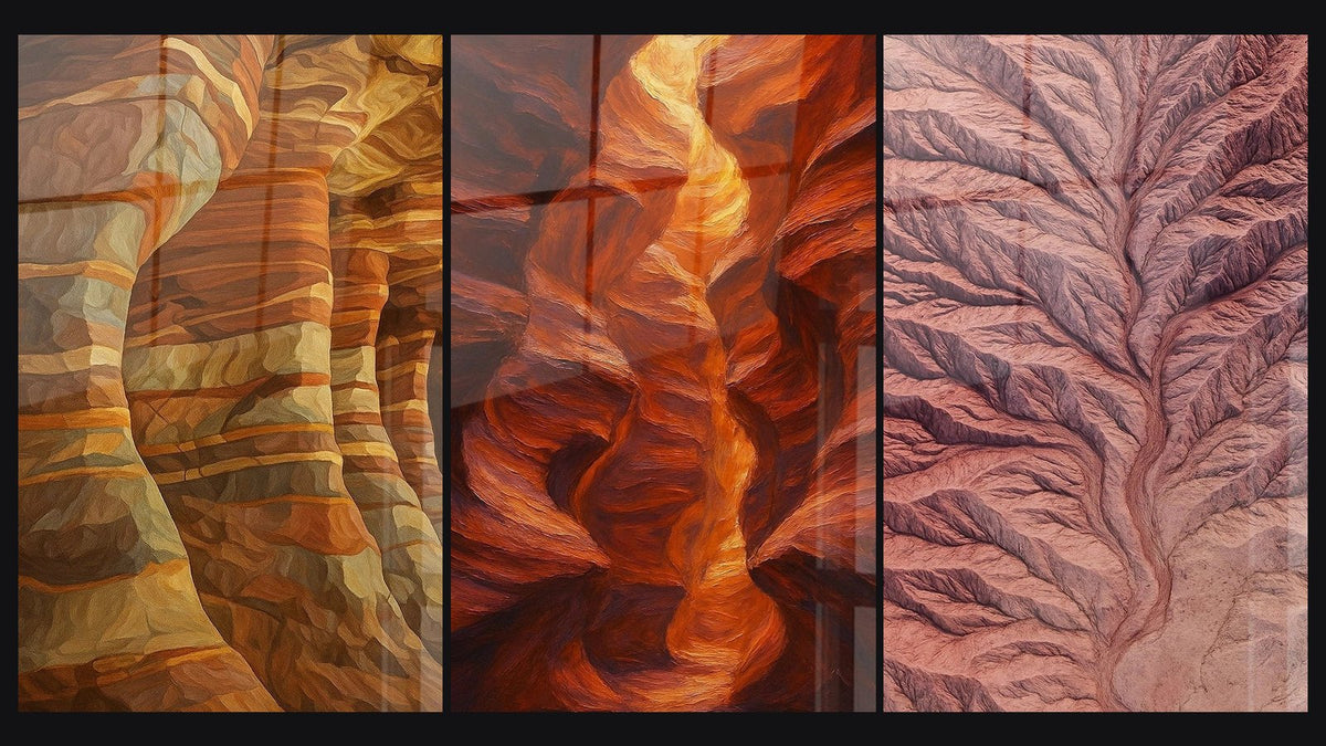 Mosaïque de trois tableaux