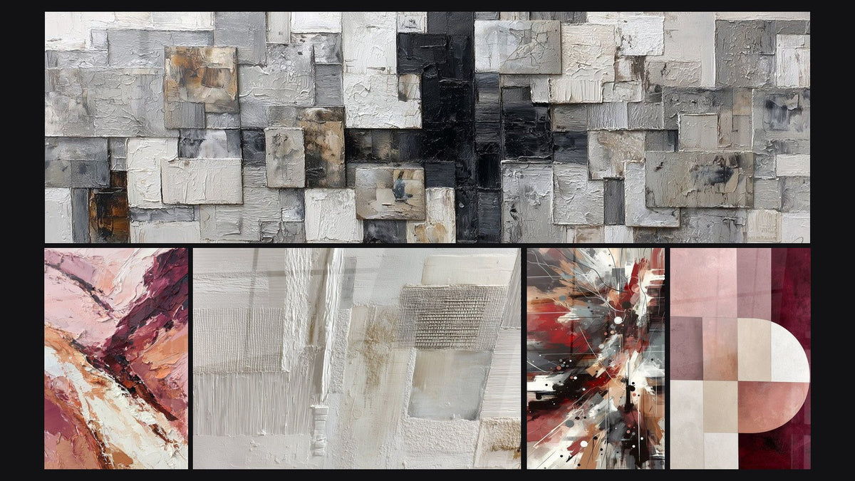 Mosaïque de cinq tableaux, dont Bruit Dynamique Explosive